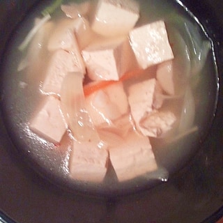 豆腐たまねぎ魚汁スープ